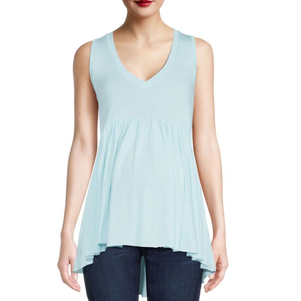 PLANET MOTHERHOOD Blue Sz Small Maternity Sleeveless Babydoll Shirt NEW NWT